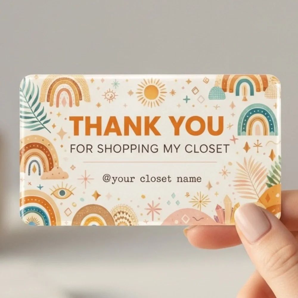 Custom Thank You Cards 50 pcs | Personalized Poshmark Packaging Insert | NEW